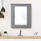Armoire à pharmacie murale en bois MDF avec miroir gris