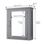 Armoire à pharmacie murale en bois MDF avec miroir gris