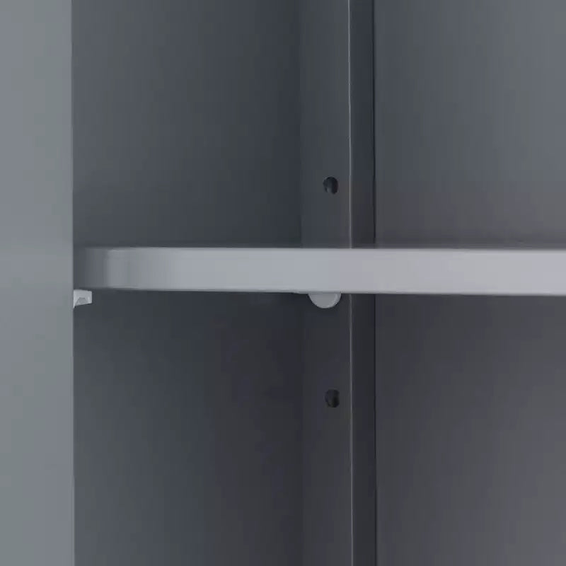 MDF Wood Wall-Mount Medicine Cabinet with Mirror Gray