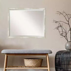 Miroir mural biseauté encadré en polystyrène, argent, 30"x24"