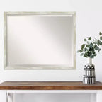 Miroir mural biseauté encadré en polystyrène, argent, 30"x24"