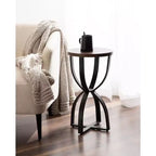 Table d'appoint ronde en bois de manguier 50 cm