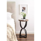 Table d'appoint ronde en bois de manguier 50 cm