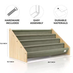 Étagère à Livres pour Enfants en Bois et Tissu Polyester avec Tiroirs 72,9 cm