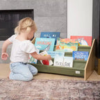 Étagère à Livres pour Enfants en Bois et Tissu Polyester avec Tiroirs 72,9 cm
