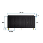 Armoire 4 portes en MDF avec finition laquée noire mate 151,9 cm