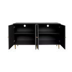 Armoire 4 portes en MDF avec finition laquée noire mate 151,9 cm