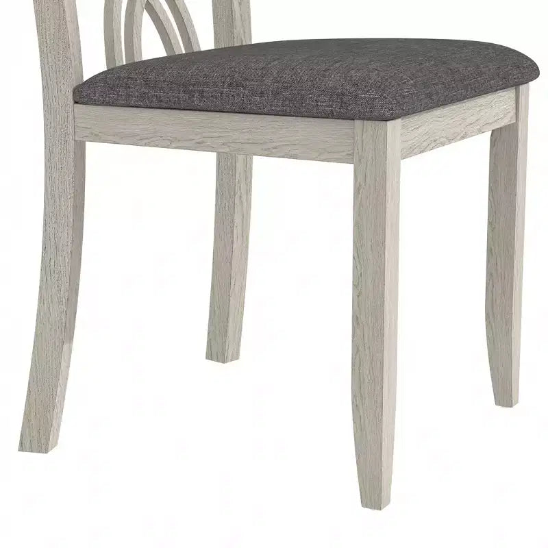 Rubber Wood Dining Chair with Padded Seat and Hollowed Backrest