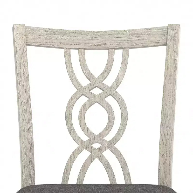 Rubber Wood Dining Chair with Padded Seat and Hollowed Backrest