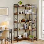 Hyleory L-Shape 5-Tier Bookshelf