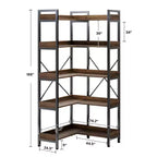 Étagère d'angle 5 niveaux en bois composite en forme de L