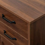Buffet bahut en composite bois-plastique avec 3 portes et 2 tiroirs 110 cm