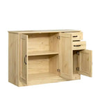 Buffet bahut en composite bois-plastique avec 3 portes et 2 tiroirs 110 cm