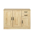 Buffet bahut en composite bois-plastique avec 3 portes et 2 tiroirs 110 cm