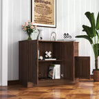 Buffet bahut en composite bois-plastique avec 3 portes et 2 tiroirs 110 cm