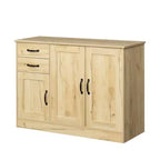 Buffet bahut en composite bois-plastique avec 3 portes et 2 tiroirs 110 cm