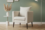 Fauteuil d'appoint rembourré en velours et hévéa 73 cm