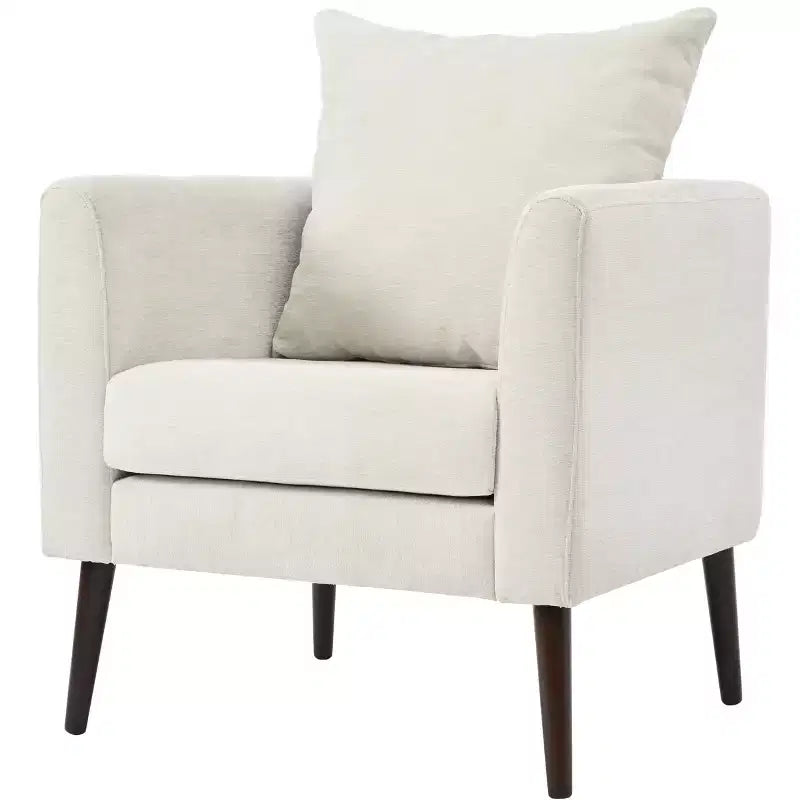 Velvet and Rubberwood Upholstered Accent Lounge Chair 28.74"