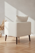 Fauteuil d'appoint rembourré en velours et hévéa 73 cm