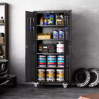 Armoire de rangement de garage en acier laminé à froid avec panneau perforé 72 po