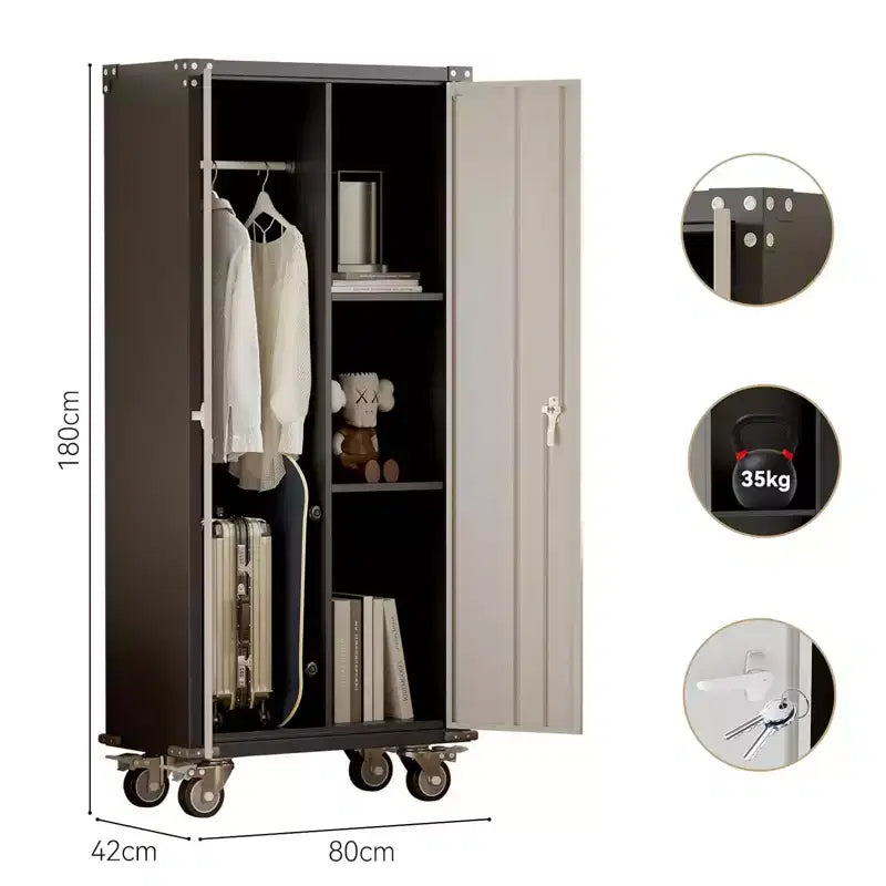 Cold-Rolled Steel Locking Garage Storage Cabinet with Pegboard 72"