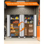 Armoire de rangement de garage en acier laminé à froid avec panneau perforé 72 po