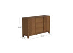 Meuble d'appoint en placage de peuplier et noyer avec tiroirs et étagères 58,25"