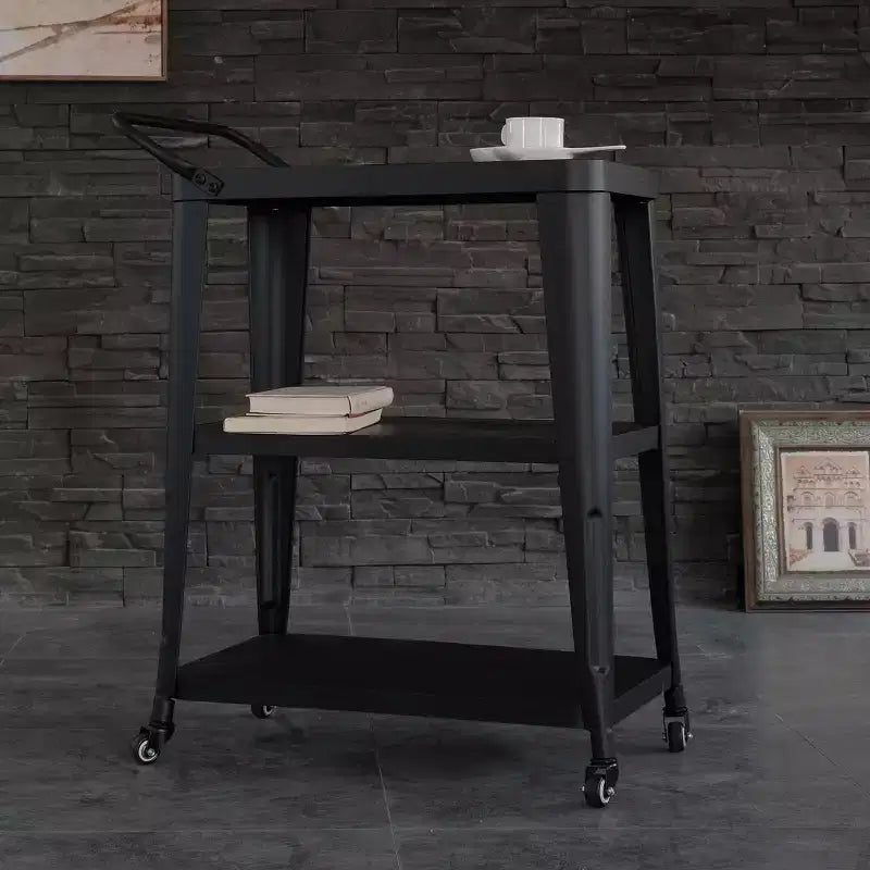 Stainless Steel 3-Tier Serving Cart with Wheels 24"