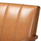 Causeuse 2 places en similicuir et bois Noyer/Marron