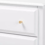 Commode de chambre 4 tiroirs en bois blanc/doré 81 cm