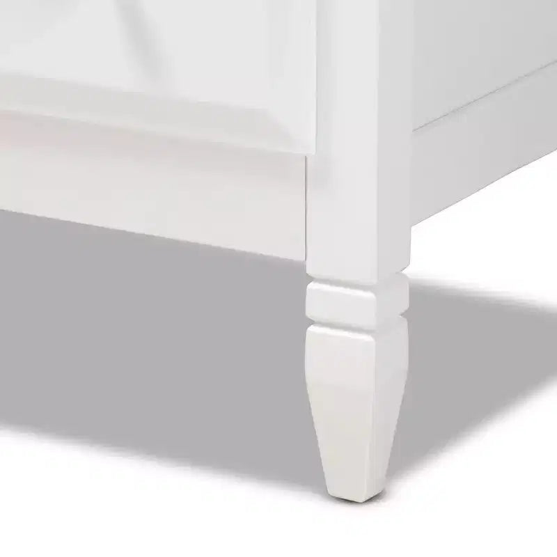 Wood 4-Drawer Bedroom Chest White/Gold 32"