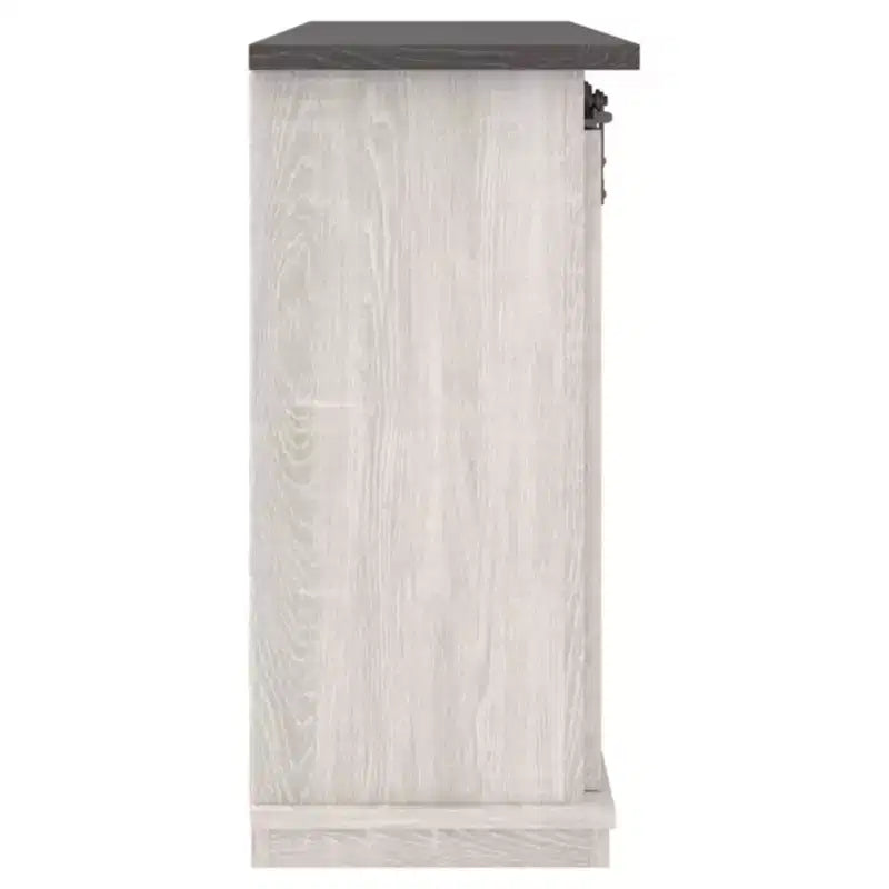 Wood Two-Tone TV Stand with Sliding Barn Doors 54" for TVs up to 63"
