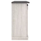 Meuble TV bicolore en bois avec portes coulissantes de grange 137 cm pour téléviseurs jusqu'à 160 cm