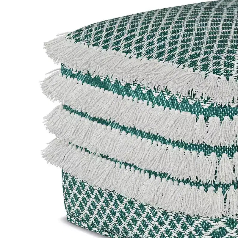 PET Polyester Woven Square Pouf 18"