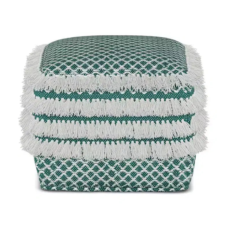 PET Polyester Woven Square Pouf 18"