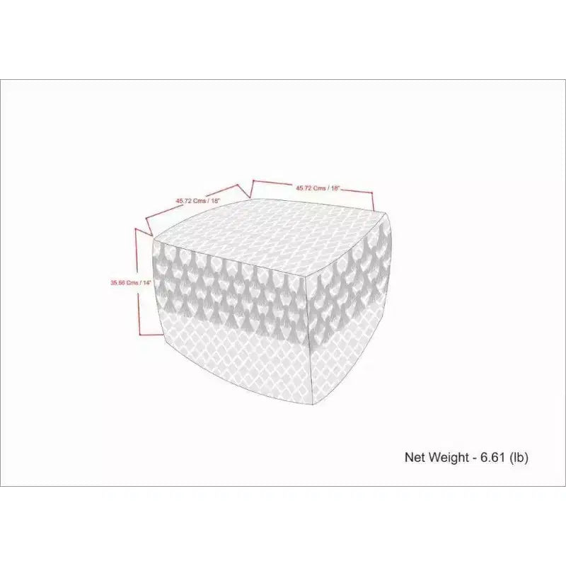 PET Polyester Woven Square Pouf 18"