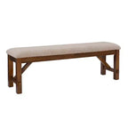 Banc de salle à manger capitonné en bois et polyester de 60 po, brun foncé