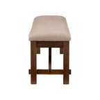 Banc de salle à manger capitonné en bois et polyester de 60 po, brun foncé