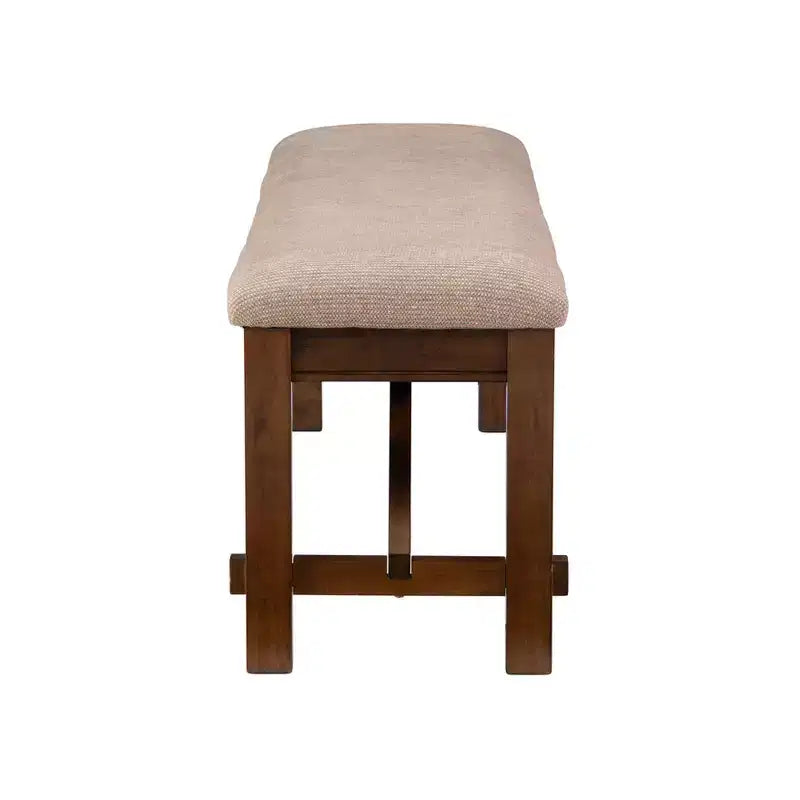 Wood and Polyester Upholstered Dining Bench 60" Dark Brown