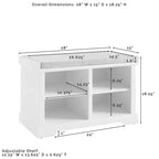 Banc de rangement d'entrée en bois et lin avec compartiments à chaussures Blanc