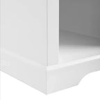 Banc de rangement d'entrée en bois et lin avec compartiments à chaussures Blanc