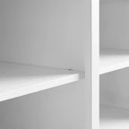 Banc de rangement d'entrée en bois et lin avec compartiments à chaussures Blanc