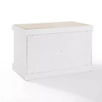Banc de rangement d'entrée en bois et lin avec compartiments à chaussures Blanc