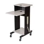 Premium Presentation Lecture Podium Cart: Mobile, with Power Strip - Hampden Furnishings