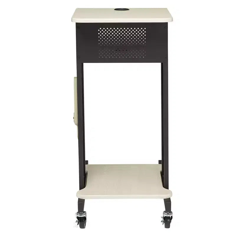 Steel Mobile Presentation Podium Cart with Power Strip 40.5"
