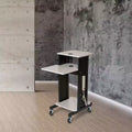 Steel Mobile Presentation Podium Cart with Power Strip 40.5"