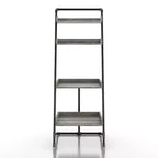 HOMES: Inside + Out 70.86" Humbolt Ladder Display Shelf Vintage Gray Oak: Industrial Style, 4-Tier Storage