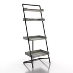 Étagère échelle à 4 niveaux en fer et bois 180 cm