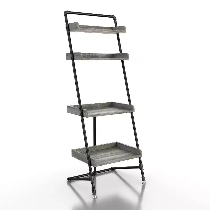 Iron and Wood 4-Tier Ladder Display Shelf 70.86"
