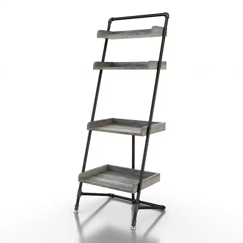 Iron and Wood 4-Tier Ladder Display Shelf 70.86"